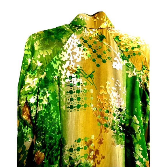 Asian Chinese Sequined Sheer Floral Long Maxi Cocktail Dress Size S - Picture 15 of 16